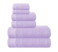 MALLONI HOME Ultra Soft 6 Pack Cotton Towel Set, Includes 2 Oversized Bath Towels 70 x 140 cm, 2 Hand Towels 40 x 60 cm and 2 Washbeds 30 x 30 cm, Dark Purple