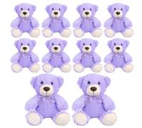 Malloom 10 Packs Teddy Bear Baby Shower Bulk, Small Teddy Bear Stuffed Animals in Bulk,13.8" Small Stuffed Bears Plush for Wedding, Birthday, Christmas, Party Decorations (Purple)