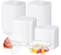 Malloom 50 Pack 8 oz Square Food Storage Containers with Lids, BPA-Free Plastic, Microwave and Freezer Safe