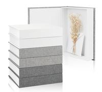 Malloom 6 Pcs Faux Decorative Books Set for Home Decor Linen Fake Book Storage Box for Coffee Table Bookshelf Mantle Modern Home Decoration Photo Storage DIY Crafts, 8.6 x 6.1 x 1.5 Inch