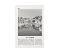 Mallorca Black And White Town, Spain, Majorca, Balearic Islands, Palma, España Retro City Map Travel Landscape Canvas Art Wall Decor Posters Home Bar Restaurant Garage Cafe Logo Gift 16x24inch(40x60c