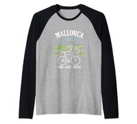 Mallorca Climb Coast Bicycle Road Cycling Bicycles Cyclist Raglan Baseball Tee