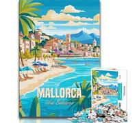 Mallorca Islas Baleares Puzzles 1000 Pieces for Adults,Challenging To Complete But Fun And Humorous Unique Home Decor And Gifts 38x26cm