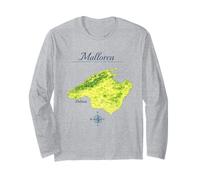 Mallorca Map - Palma Balearic Island Long Sleeve T-Shirt