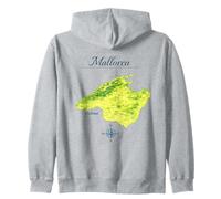 Mallorca Map - Palma Balearic Island Zip Hoodie