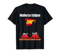 Mallorca Solar eclipses Bulls Spanish Flag Spain map T-Shirt