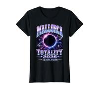 Mallorca Solar Totality Eclipse 2026 Y2K Bootleg Cosmic Value Graphic T-Shirt, Women, Black, XS