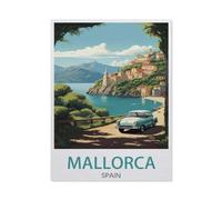 Mallorca Spain vintage travel poster lake,Funny Tin Sign Retro Metal Sign for Home Farm Toilet Restroom Washroom Wall Decor Gift-yV1485(8x12Inch)