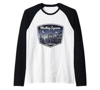 Mallory Square Florida Sunset Sailboat Night Stars Palm Raglan Baseball Tee