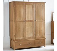 Mallory Wardrobe - 3 Door - 2 Drawer - Oak