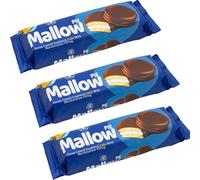 Mallow Pie Cake 184g - Cocoa Coated Sandwich Cakes with Soft Marshmallow Filling, Chocolate Covered Sweet Snack Pack (3 x Pack)