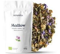 Mallow Tea Organic 100g (50 Cups) | Organic Mallow Leaves and Flowers | Loose Leaf Malva sylvestris REPLANTEA