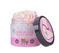 Mallows Beauty Shave Butter Birthday Cake Scent Shaving Butter for Smooth Skin Reduces Razor Rash and Ingrown Hairs Doubles as Body Scrub Exfoliator
