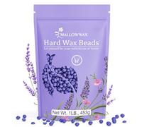 Mallowwax - Hard Wax Beads, Wax Beads for Hair Removal, Natural Lavender, No Streaks, Specially for Thick Body Hair