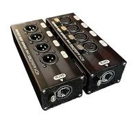 Malloy 2PCS 4-Channel 3-Pin XLR Audio and over Network Cable Extender DMX512 Network Signal Extender Black