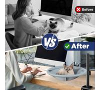 Malloy Cat Desk Bed 60° Rotating & Height Adjustable Cat Hammock Perch, Sturdy Cats Bed for Desk with Removable Washable Cover