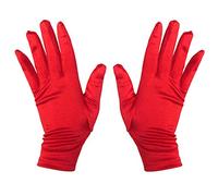 Malloy Ladies Short Sunscreen Satin Satin Glove Dance Performance Gloves Etiquette Gloves Red