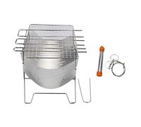 Malloy Outdoor Stainless Steel Folding BBQ Grill Convenient BBQ Grill Camping Wood Stove Burning Table Picnic Camp Fire Table