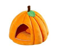 Malloy Pumpkin Cat Bed, Cat Beds for Indoor Cats Pumpkin Shape Cat Cave Bed,Cat Tent with Removable Cushion Orange Red M