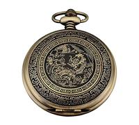 Malloy Quartz Pocket Watch, Analog, Bronze Box, with Dragon Series WPK062