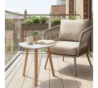 Malme Small Outdoor Side Table for Balcony & Patio in Chalk Grey