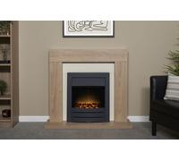 Adam Malmo Fireplace in Oak & Cream with Colorado Electric Fire in Black, 39 Inch
