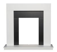 Adam Malmo Fireplace in White & Black/White, 39 Inch
