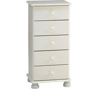 Malmo Stained White Pine 5 Drawer Chest Of Drawers (H)901mm (W)441mm (D)383mm