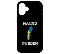 Malmo Sweden Vintage Sweden Flag Map Design Case for iPhone 16