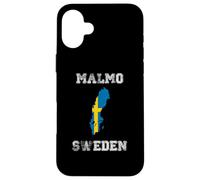 Malmo Sweden Vintage Sweden Flag Map Design Case for iPhone 16 Plus