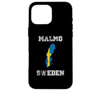Malmo Sweden Vintage Sweden Flag Map Design Case for iPhone 16 Pro Max
