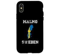 Malmo Sweden Vintage Sweden Flag Map Design Case for iPhone X/XS