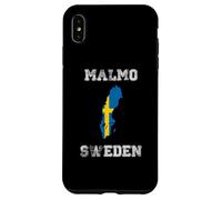 Malmo Sweden Vintage Sweden Flag Map Design Case for iPhone XS Max