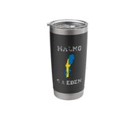 Malmo Sweden Vintage Sweden Flag Map Design Stainless Steel Insulated Tumbler