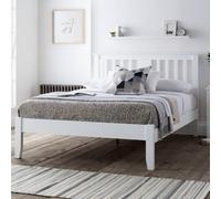 Malmo White Wooden Bed Frame - Compact Double Bed Frame Only