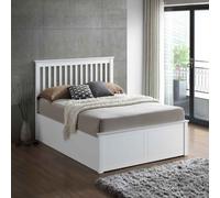 (5FT King) Melbourne White Wooden Ottoman Storage Bed