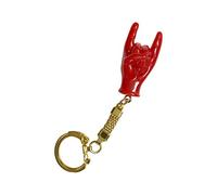 Malocchio Charm Keychain - Italian Evil Eye - Red with Gold Ribbon Chain - Italy Collection of Key Rings, Red, 1.75 in.