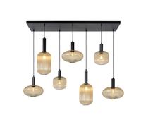 'MALOTO' Dimmable Adjustable Indoor Retro Bar Pendant Light 7xE27 Lucide Orange One Size