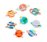 MALOYANVE 8Pcs Space Planet Enamel Pins Set for Women Cute Mercury Venus Earth Mars Jupiter Saturn Uranus Neptune Lapel Brooches Explore Space Universe Solar System Enamel Pins Accessories , M, Alloy
