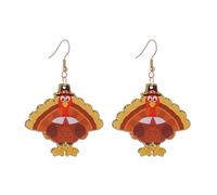 MALOYANVE Acrylic Thanksgiving Turkey Earrings Funny Cute Chicken Hen Maple Cake Sunflower Letters Drop Dangle Earrings Fall Jewelry Charms Gifts for Women (Turkey 4)