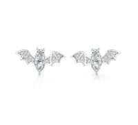 MALOYANVE Bat Stud Earrings for Women Crystal Gothic Halloween Bat Earrings Tiny Punk Rock Vampire Bats Flying Animal Studs Spooky Goth Halloween Holiday Jewelry Gift , M, Metal, No Gemstone