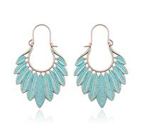 MALOYANVE Bohemian Hammered & Engraved Silver Earrings for Women Unique Handmade Vintage Boho Carved Texture Pattern Dangle Drop Teardrop Earrings Fashion Hippie Jewelry, 1.75 Inches, Zinc, No