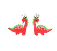 MALOYANVE Christmas Animal Earrings for Women Cute Acrylic Dinosaur Cat Raccoon Yak Alpaca Koala Dangle Stud Earrings Joy Holiday Jewelry, L, Acrylic, No Gemstone