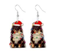 MALOYANVE Christmas Earrings for Women Cute Acrylic Funny Cartoon Christmas Tree Jingle Bell Animals Cat Dog Cow Dangle Drop Holiday Earrings Xmas Party Favors Decor Accessories, L, Acrylic, No