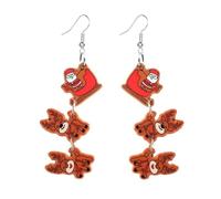 MALOYANVE Christmas Earrings for Women Cute Acrylic Funny Cartoon Christmas Tree Jingle Bell Animals Cat Dog Cow Dangle Drop Holiday Earrings Xmas Party Favors Decor Accessories, L, Acrylic, No