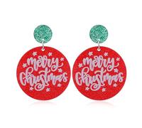 MALOYANVE Christmas Earrings for Women Cute Handmade Acrylic Lightweight Colorful Christmas Gingerbread Man Candy Cane Tree Cake Jingle Bell Santa Claus Reindeer Dangle Drop Holiday Earrings Xmas