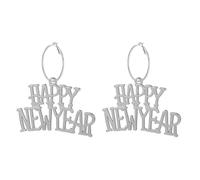 MALOYANVE Colorful Happy New Year Earrings Handmade Acrylic Glitter Star Love Heart Firework Clock Shining Pendant Dangle Earrings for Women Festive Party Lucky Jewelry Gifts, M, Acrylic Zinc, No