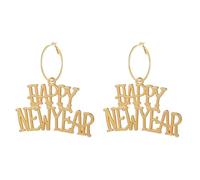 MALOYANVE Colorful Happy New Year Earrings Handmade Acrylic Glitter Star Love Heart Firework Clock Shining Pendant Dangle Earrings for Women Festive Party Lucky Jewelry Gifts, M, Acrylic Zinc, No