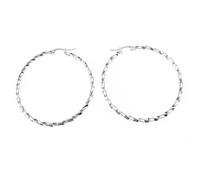 MALOYANVE Conch Hoop Earrings Stainless Steel Minimalist Lightweight Statement Twist Cartilage Piercing Mobius Earrings Anniversary Birthday Jewelry Gifts for Women, Zinc, No Gemstone