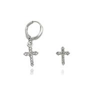 MALOYANVE Cross Earrings Punky Personalized Sparkling Handmade Lightweight Statement Irregular Vintage Crystal Stud and Hoop Earrings Birthday Jewelry Gifts for Men Women, Zinc, Rhinestone